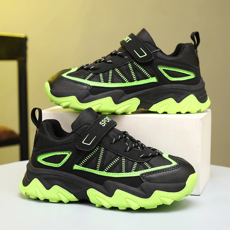 

Autumn Childrens Boy Sneakers Outdoor Non-slip Fashion Soft Kids Causal Shoes Luxury Mesh Running Hiking Boys Shoes Size 29-39