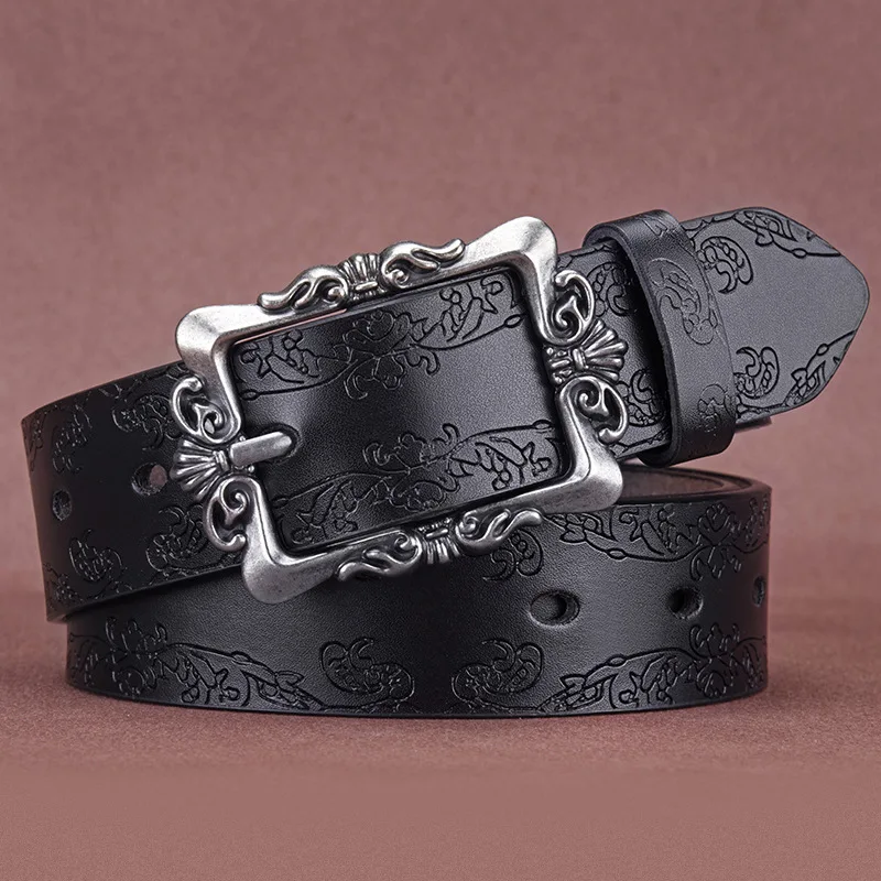 Women's carved vintage belt, simple and versatile decoration for casual fashion, student jeans, multifunctional, trendy style