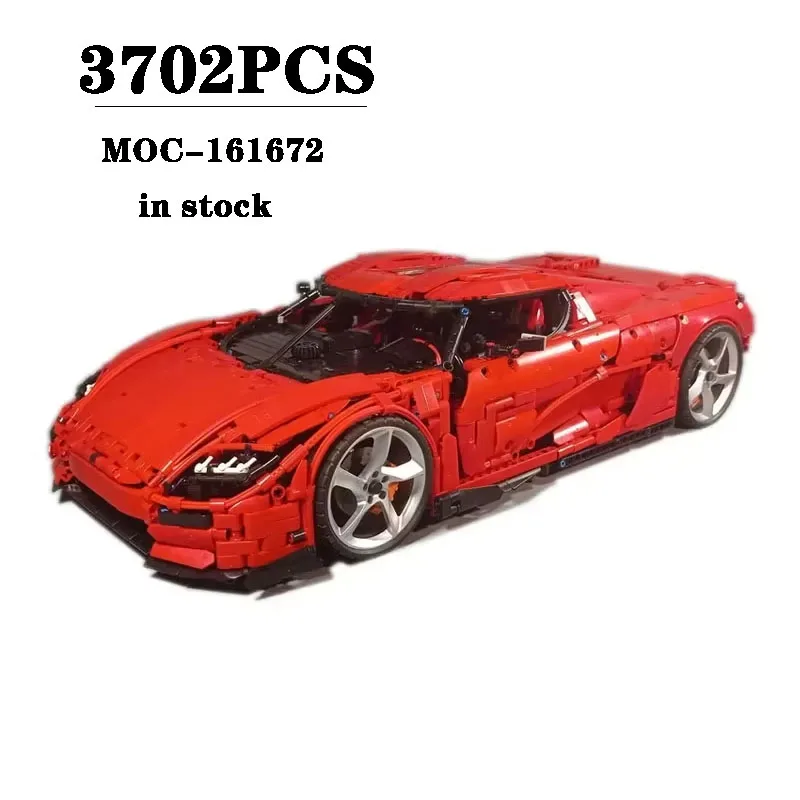 MOC-161672 Nieuwe Cc850 Rode Supercar Splitsing Bouwstenen 3702 Bouwstenen Onderdelen Kinderen Verjaardag Speelgoed Geschenken