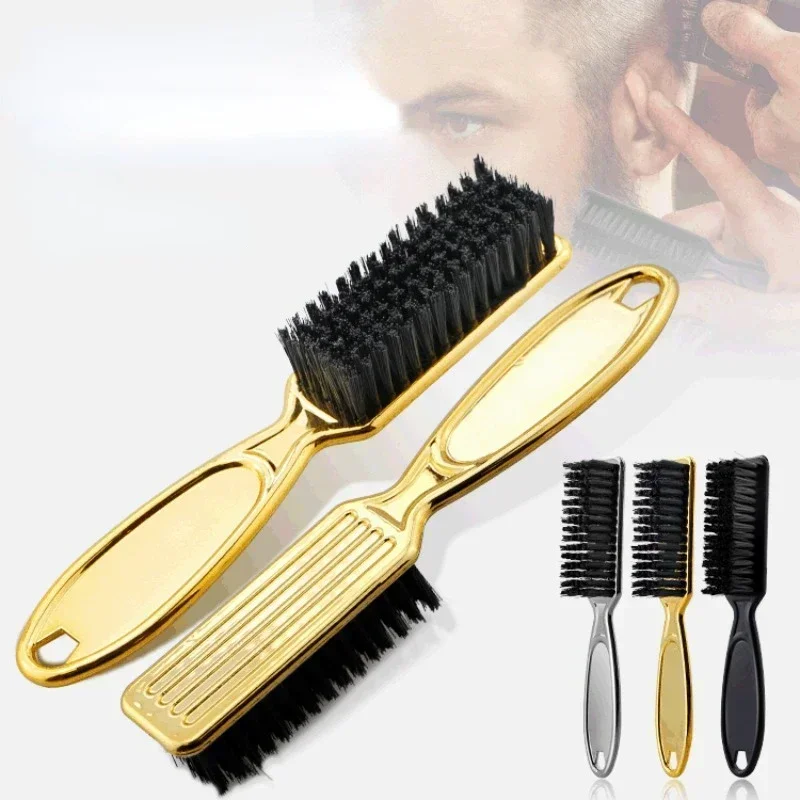 Heallor Golden Soft Hair Cleaning Brush Barber Neck Duster Broken Hair Remove Combs Handle Hairdressing Hair Styling Tools Plast