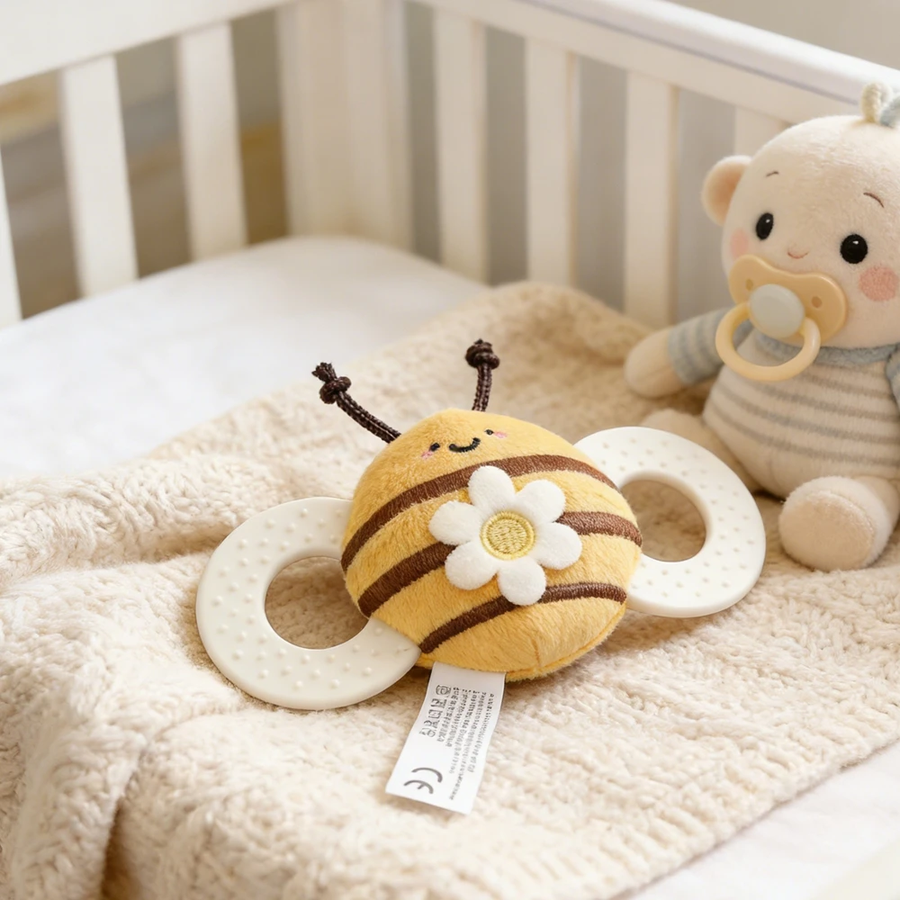 

Погремушка-игрушка для младенцев, подвесная игрушка на кроватку, фетровая плюшевая пчелка, успокаивающая кукла, сенсорная тактильная игрушка Монтессори для новорожденных 0-12 месяцев, подарок для новорожденных