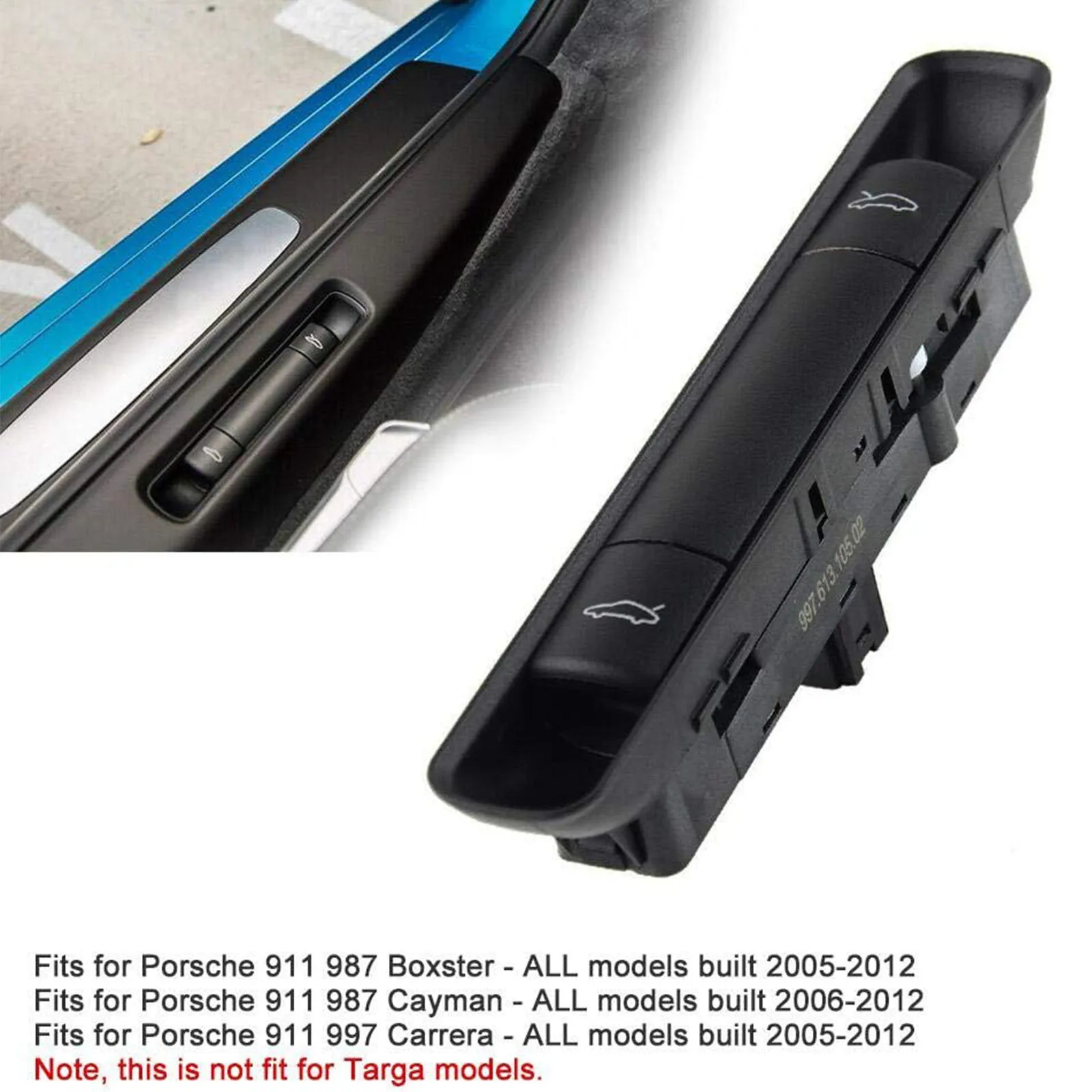 

99761310502 Car Trunk Lock Release Switch Boot Bonnet Release Button 99761310502A05 For Porsche 911 987 997 Boxster Cayman