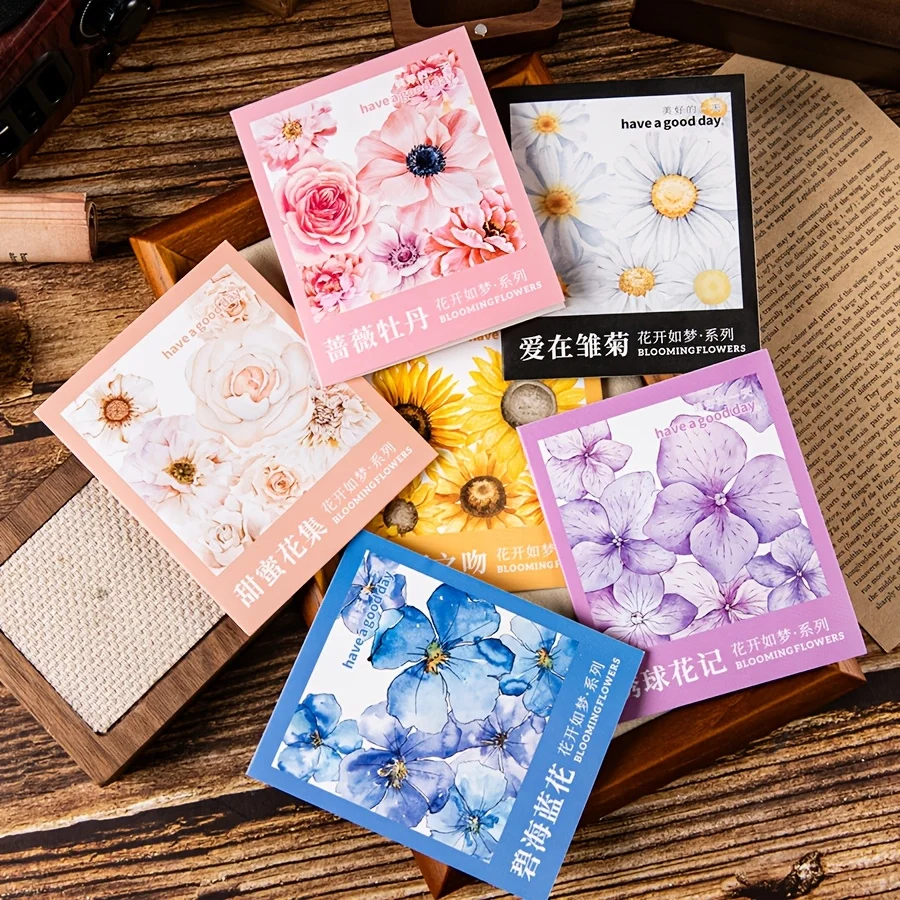 1 unidad, pegatinas florales de acuarela, material PET, con adhesivo de respaldo, adecuadas para esculturas abstractas