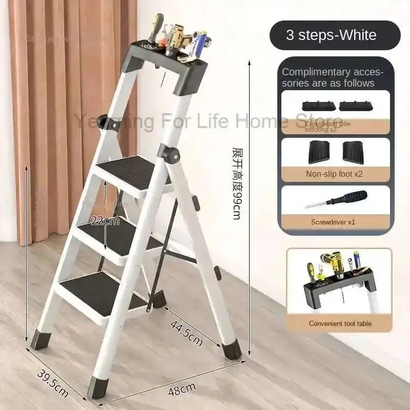 Escalera plegable de carbono, escalera portátil de acero, escalera resistente con capacidad de carga, escalera de cocina, taburete para el hogar, escaleras Escada