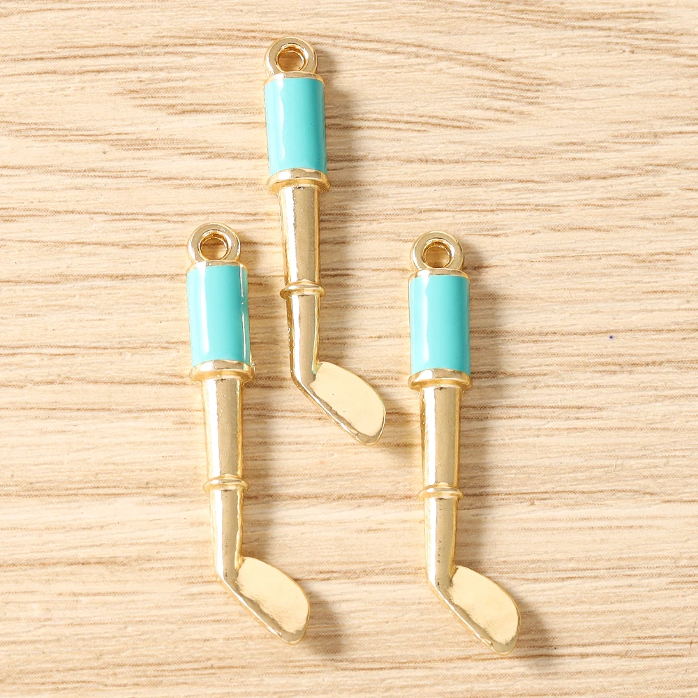 Tusember 10 Stück Niedliche Emaille-Sportgold-Club-Anhänger für Ohrringe, Halsketten, Armbänder, DIY-Schmuckherstellungszubehör – Detail 20