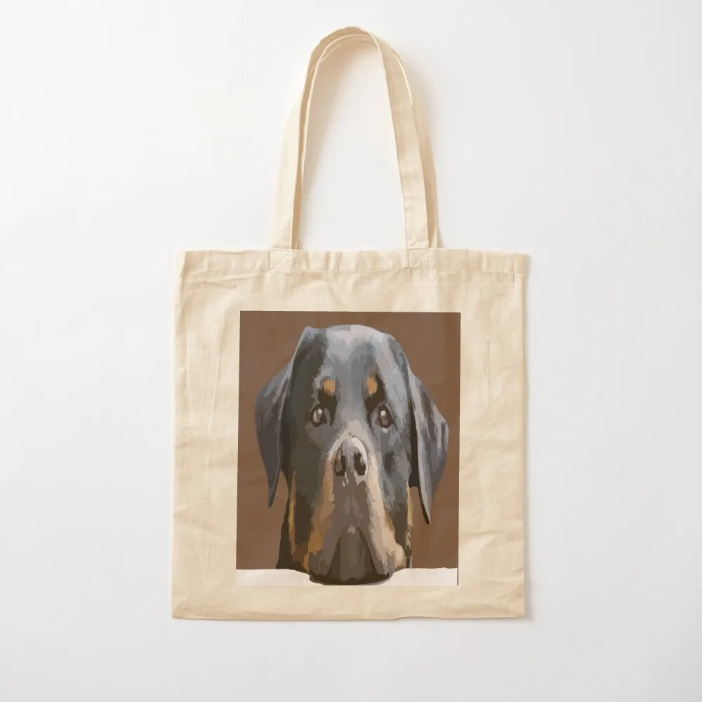 Rottweiler Peering Over A White Wall Vector Tote Bag hand bag ladies cloth bag woman great Cloth