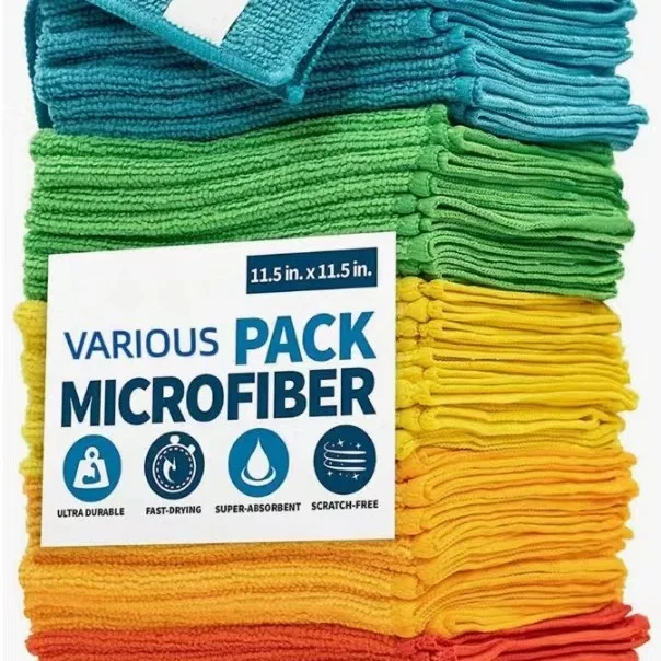 

10 Pack Microfiber Cleaning Cloth, Bulk Microfiber Towel for Home, Reusable Microfiber Towels for Cars, 11.5 in. x 11.5 in.