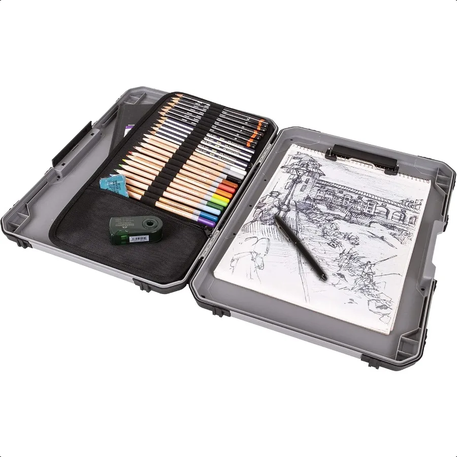 6838AG Sketch Board Portable Drawing Surface with Internal Art Craft Storage Grey