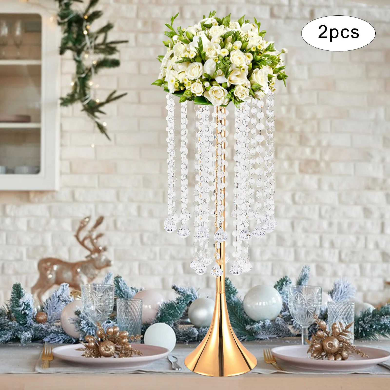 2Pcs Wedding Centerpiece Acrylic Flower Stand Flower Arrangement Stand