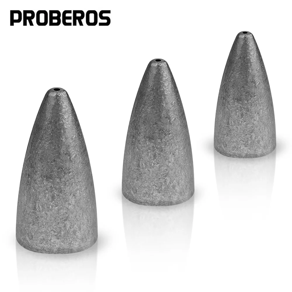 10Pcs Fishing Weight Sinker Bullet Metal Sinkers 1.8g-40g Bass Texas Rig Metal Jig Saltwater Freshwater Weights Casting Lead