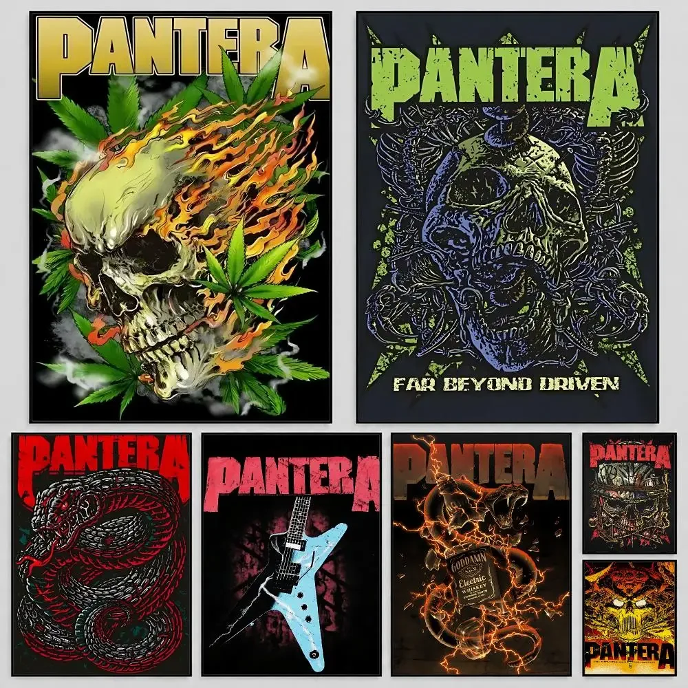Band Pantera Dimebag Darrell Groove Metal Poster Self Adhesive PP Wall Art HD Gaming Room Bedroom Living Room Decor Apartment