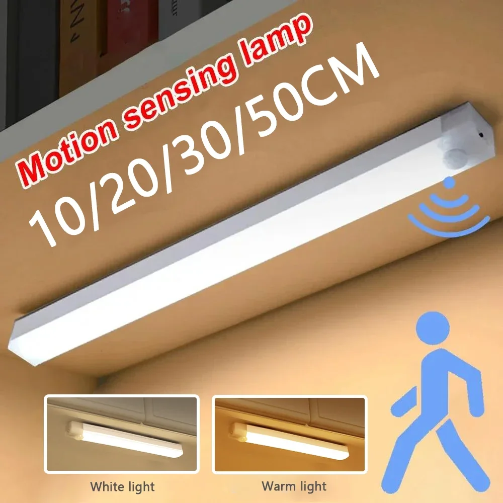 Luz LED inalámbrica con Sensor de movimiento, luz nocturna recargable tipo C, lámpara de armario, escalera, retroiluminación para Cocina