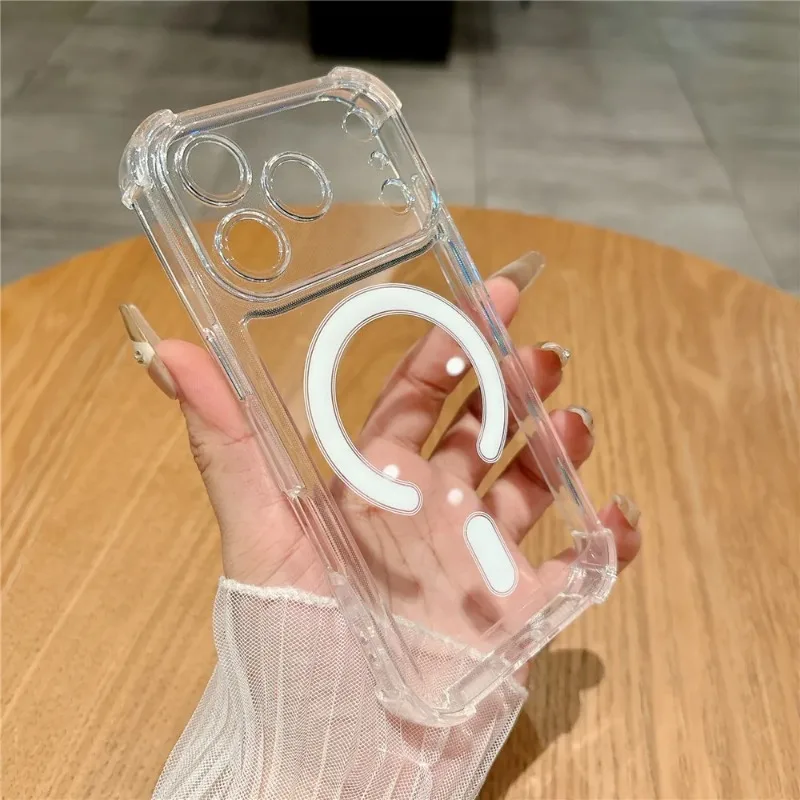 Luxuriöse Magnetische Kabellose Ladehülle für Magsafe für iPhone 18 Pro Max 17 16 15 14 13 12 Plus Stoßfeste Transparente Rückabdeckung – Detail 4