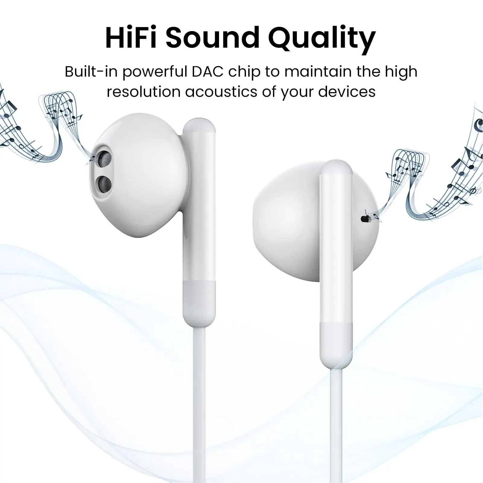 Type C Wired Earbuds HD Noise Isolating Wired In-ear Type C Headphone Mobile Sound Accessory For Mobile Phone Computer Laptop