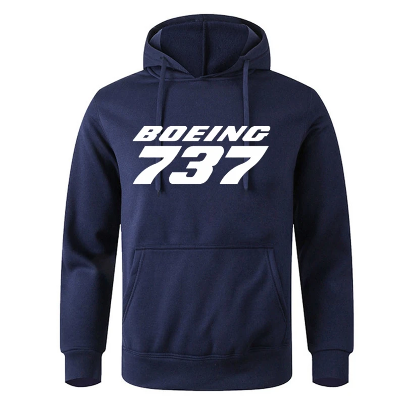 2023 Autumn Winter Men Hoodies Fleece Warm Boeing 737 Sweatshirt Fashion Streetwear Casual High Quality Pullovers Hoody