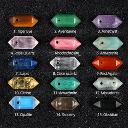 3Pcs Earrings Pendant Natural Stone Hexagonal Column Single-Hole Pendant For Jewelry Making DIY Earrings Necklace Accessory