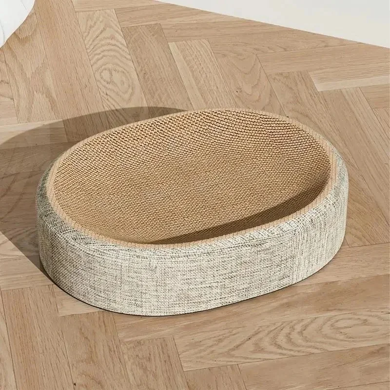 Oval Cat Scratch Pad Bed Multifunctional Pet Sleeping Mat For Cats Resting And Scratching Durable Pet Scratching Pad For Indoor