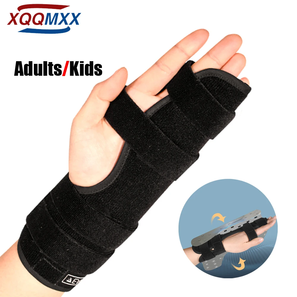 1Pcs Finger Splint - Supports Pinky, Ring, Middle Metacarpals and Knuckles - Right or Left Adjustable Hand Brace - Straightening