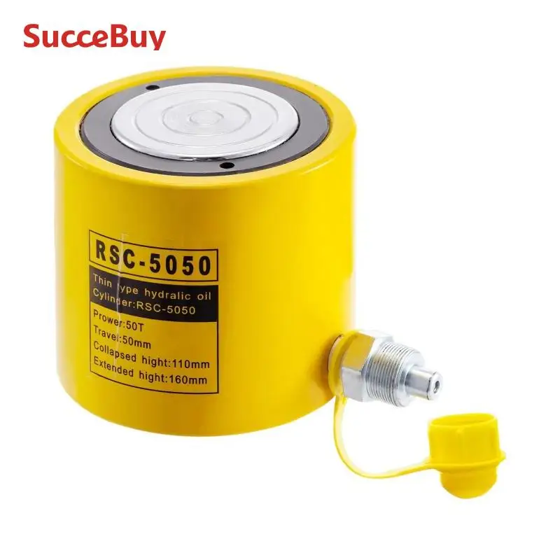 SucceBuy 20/50t cylindre hydraulique 50/150mm Jack creux Ram cylindre hydraulique course simple effet hydraulique piston creux
