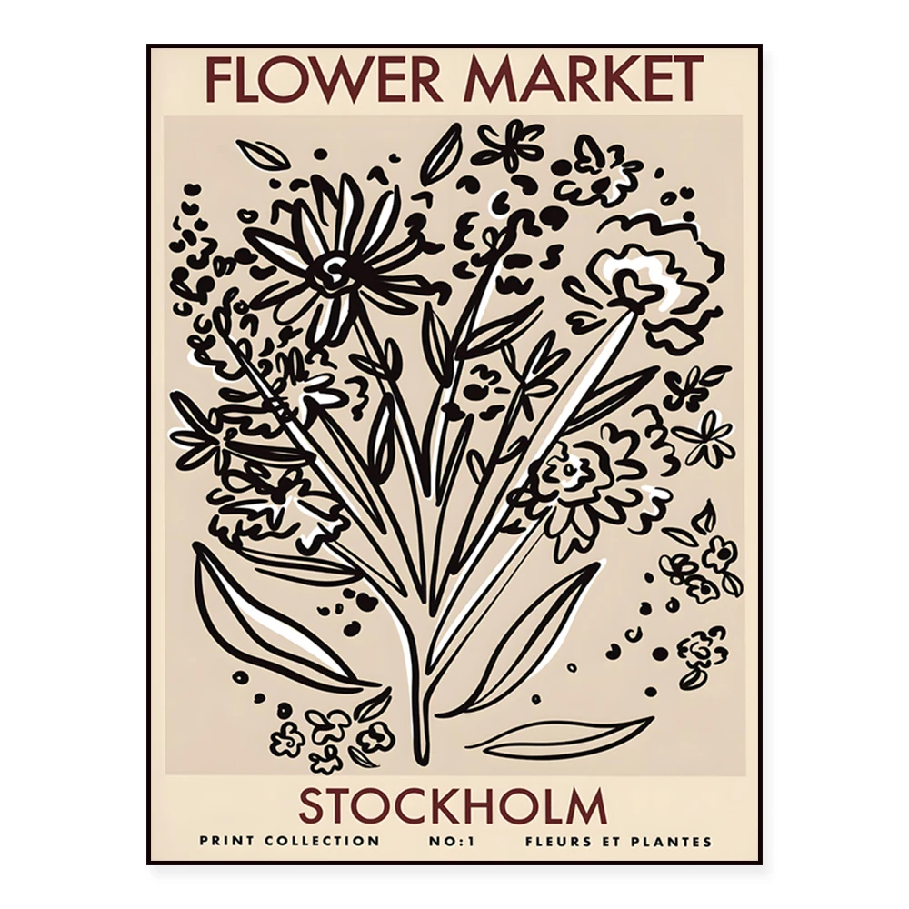 

Flower Market Stockholm Print, Flower Market Print, Flower Market Poster, Botanical Wall Art, Flower Wall Art
