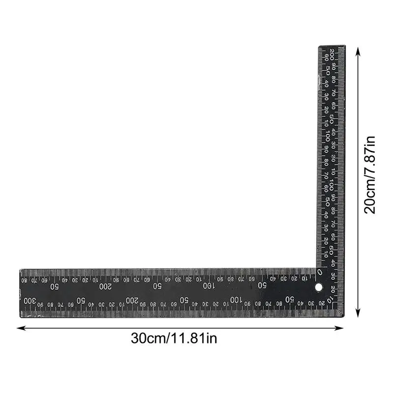 Règle carrée à angle droit en cuir PU, 8x12 pouces, pour bricolage, artisanat de la maroquinerie, en métal