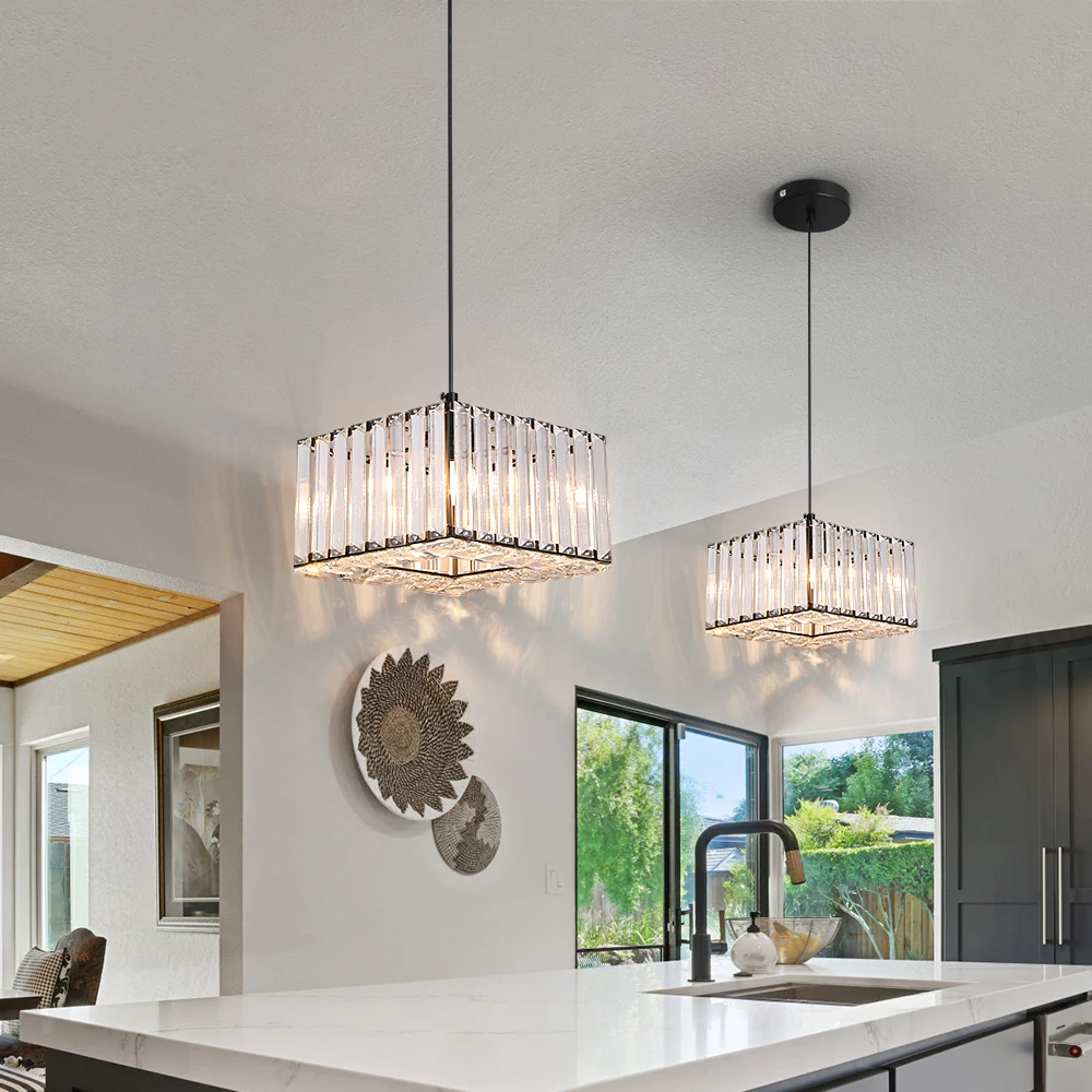 Led Pendant Light Modern Crystal Chandelier Kitchen Island Ceiling Lamp Dining Table Lustre Aisle Home Decor Corridor Fixture