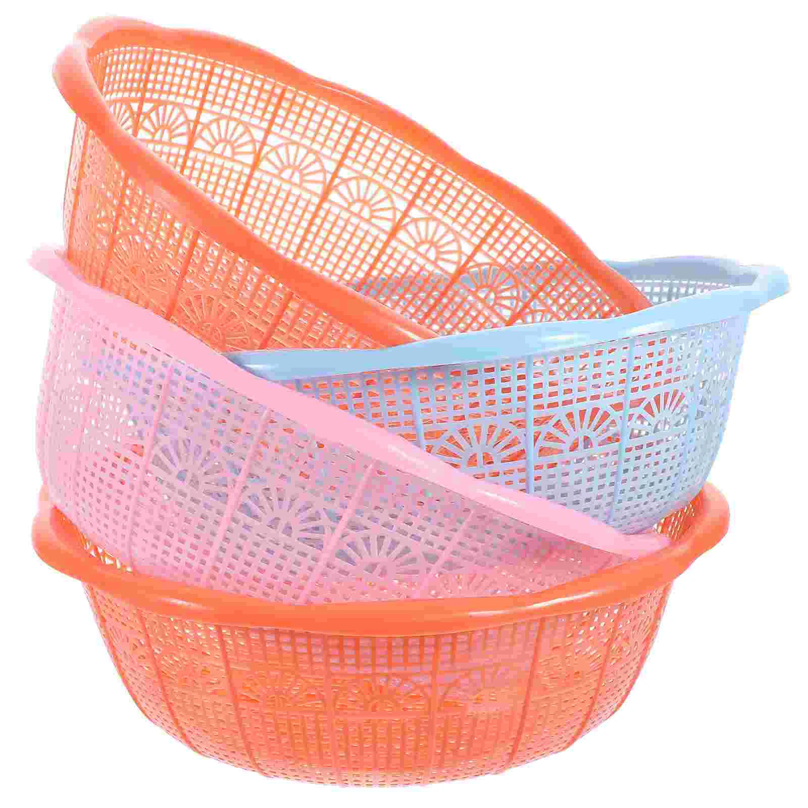 

4 Pcs Collapsible Laundry Baskets Rice Sieve Basin Washing Pot Fruit and Vegetable