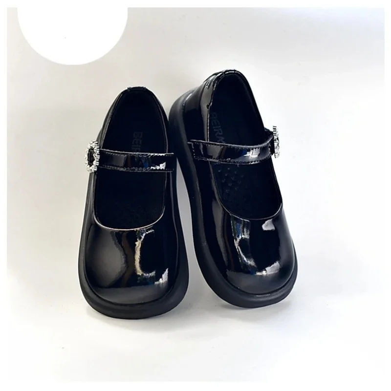 Genuine Leather Girls Casual Shoes Patent Leather Spring Summer Children\'s School Shoes Kids Flat Shoes for Evening Performances