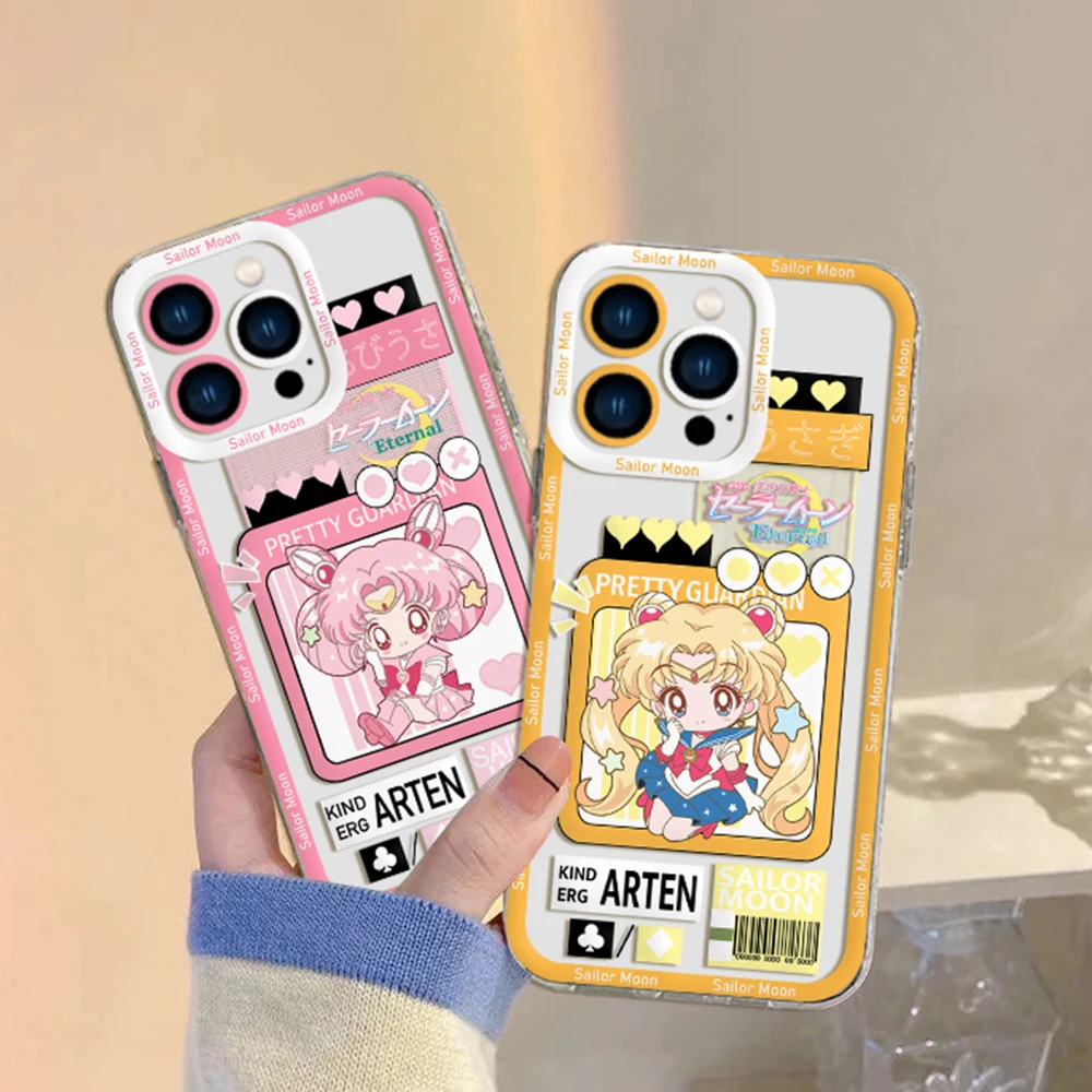 Anime S-Sailors Moons Phone Case for Xiaomi Redmi Note 13 12 12C 11 10 10C 13C 10s 9A 9T 9C 8 7 Pro Max 4G 5G Transparent Cover