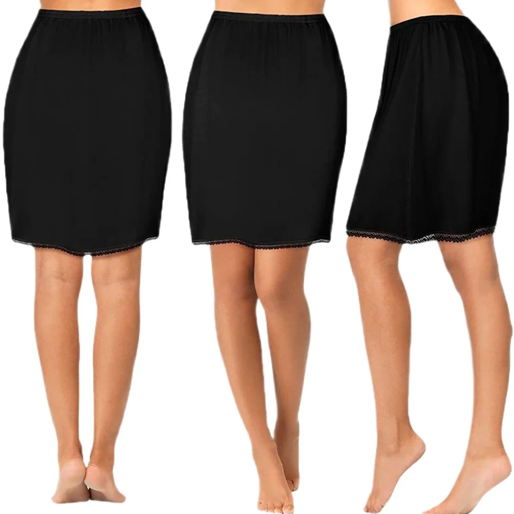 Женская короткая нижняя юбка с кружевным цветком, антистатическая защитная нижняя юбка трапециевидной формы, модальные однотонные полуслипы, платье для девочек и женщин