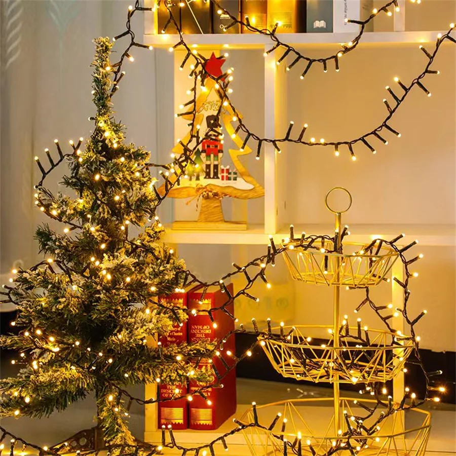 30M 1500 LED Firecrackers Fairy Twinkle Cluster String Light Christmas Firecracker Garland Light For Tree Window Wall Decor