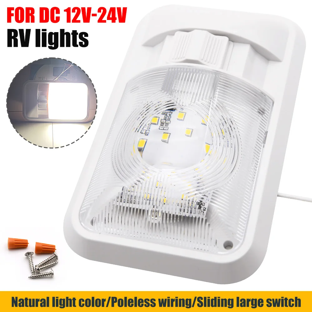 

12 В внутренний купольный светильник для автофургона, 24 светодиода/48 светодиодный потолочный светильник, грузовик, лодка, автомобиль, кемпер, караван, аксессуары