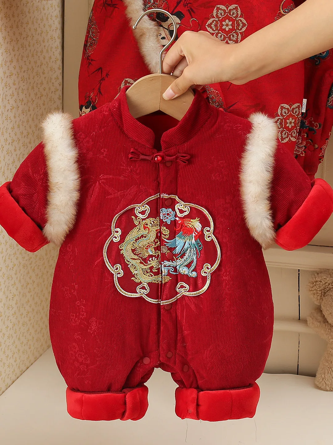 

Baby New Year Outfit Winter Thiened Rer High Waist Long Pants Polyester Fiber Wide Leg Pants Chinese New Year Clothes