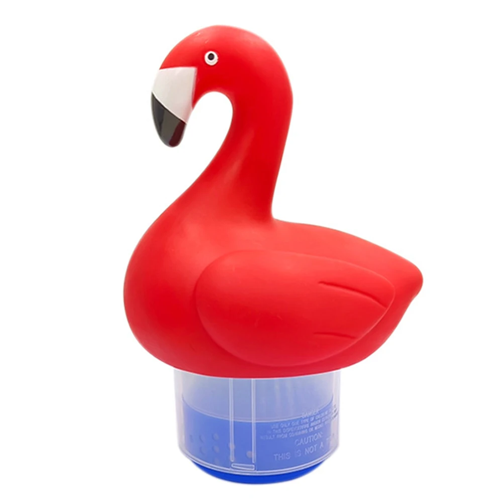 

Solar Powered Inflatable Flamingo Floater with Light Floating Chlorine Dispenser Glow In The Dark for Purify Swimming Pool Water