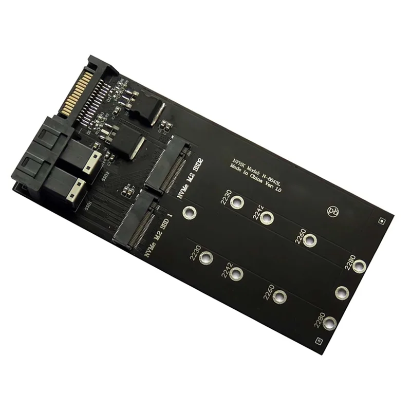 

2X 2-портовый адаптер SFF-8643 U.2 в Nvme M.2 NGFF SSD-конвертер SFF-8643 Адаптер U.2 на двойную M-Key NVME M2 NGFF SSD