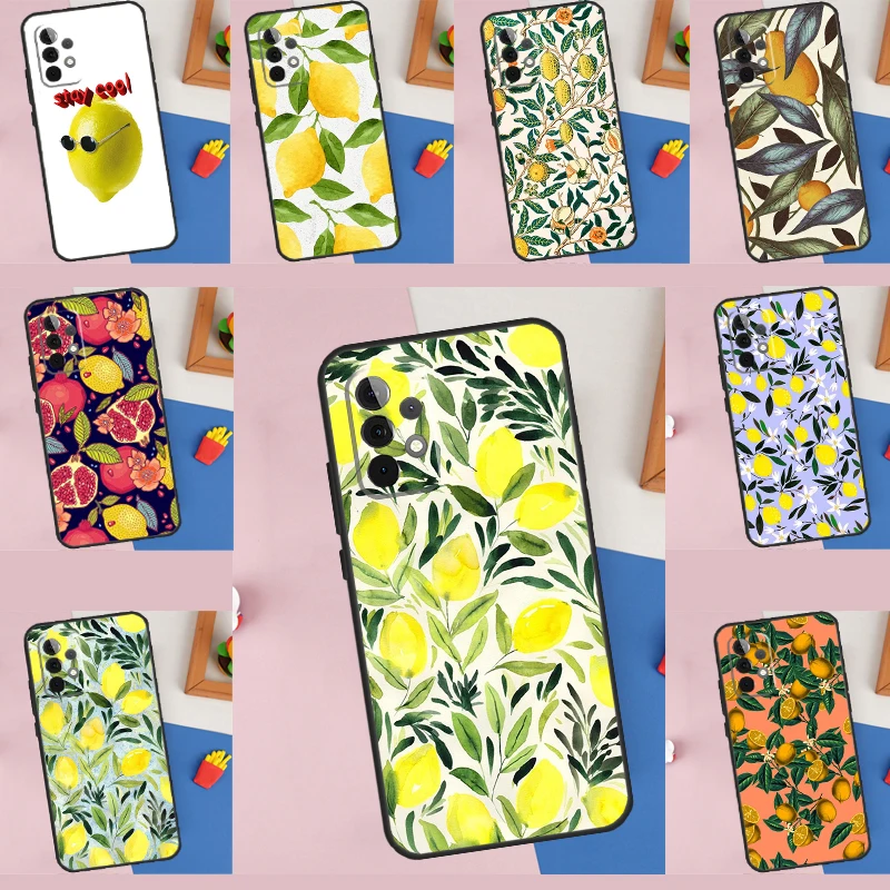 Summer Lemon and Leaf For Samsung Galaxy A36 A56 A26 A16 A15 A55 A53 A33 A35 A22 A32 A52 A54 A34 A14 A05 A06 Case