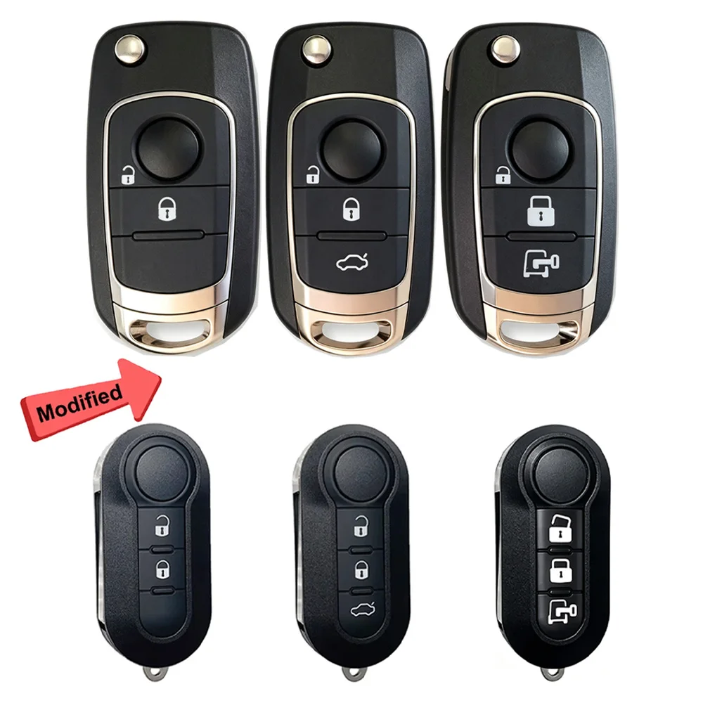SUPERKEY Modified For Fiat 500 Doblo Bravo Ducato Qubo Grande Punto SIP22 Blade 2/3 Button Flip Folding Car Key Shell Case Cover