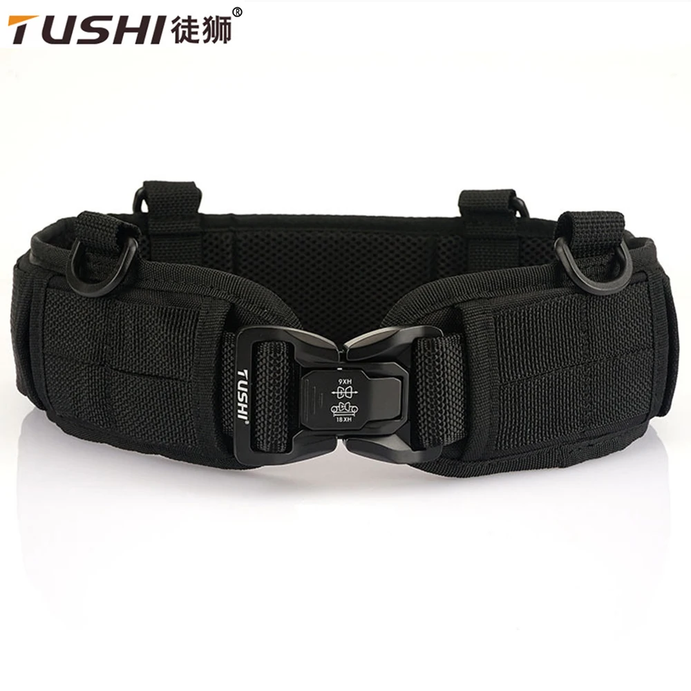 TUSHI Tactical Bison Style Outdoor Molle Waist Seal Inner And Outer Belt Quick Detach Metal Buckle Lightweight Military MC Belt