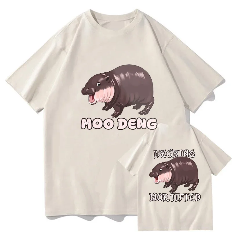 Moo Deng Baby Hippo Era Tour Graphic T Shirt Men Women High Quality Fashion Harajuku T-shirt 100% Cotton Summer T-shirt Clothes