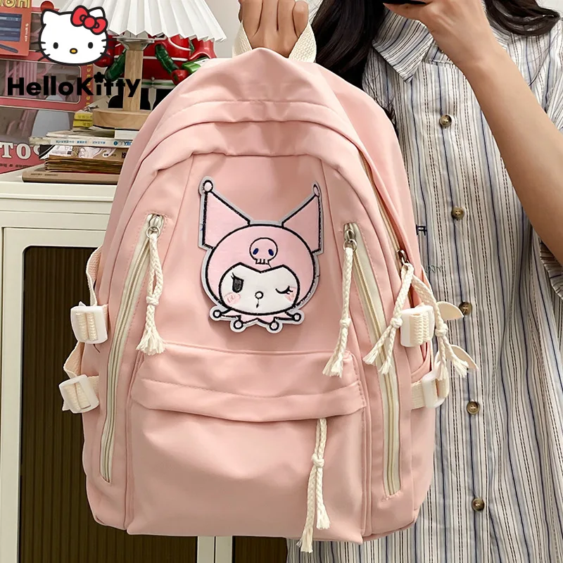 

Sanrio Kuromi College Style Korean Schoolbag Teenage Girls Cartoon Versatile Large Capacity Backpack Y2k Cute Shoulder Bags