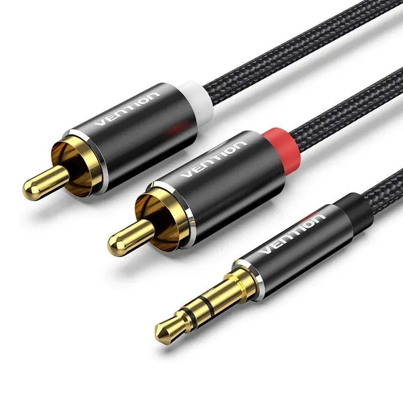Ventie RCA-kabel 3,5 mm naar 2RCA-splitter RCA-aansluiting 3,5 kabel RCA-audiokabel voor smartphone-versterker Home Theater AUX-kabel RCA