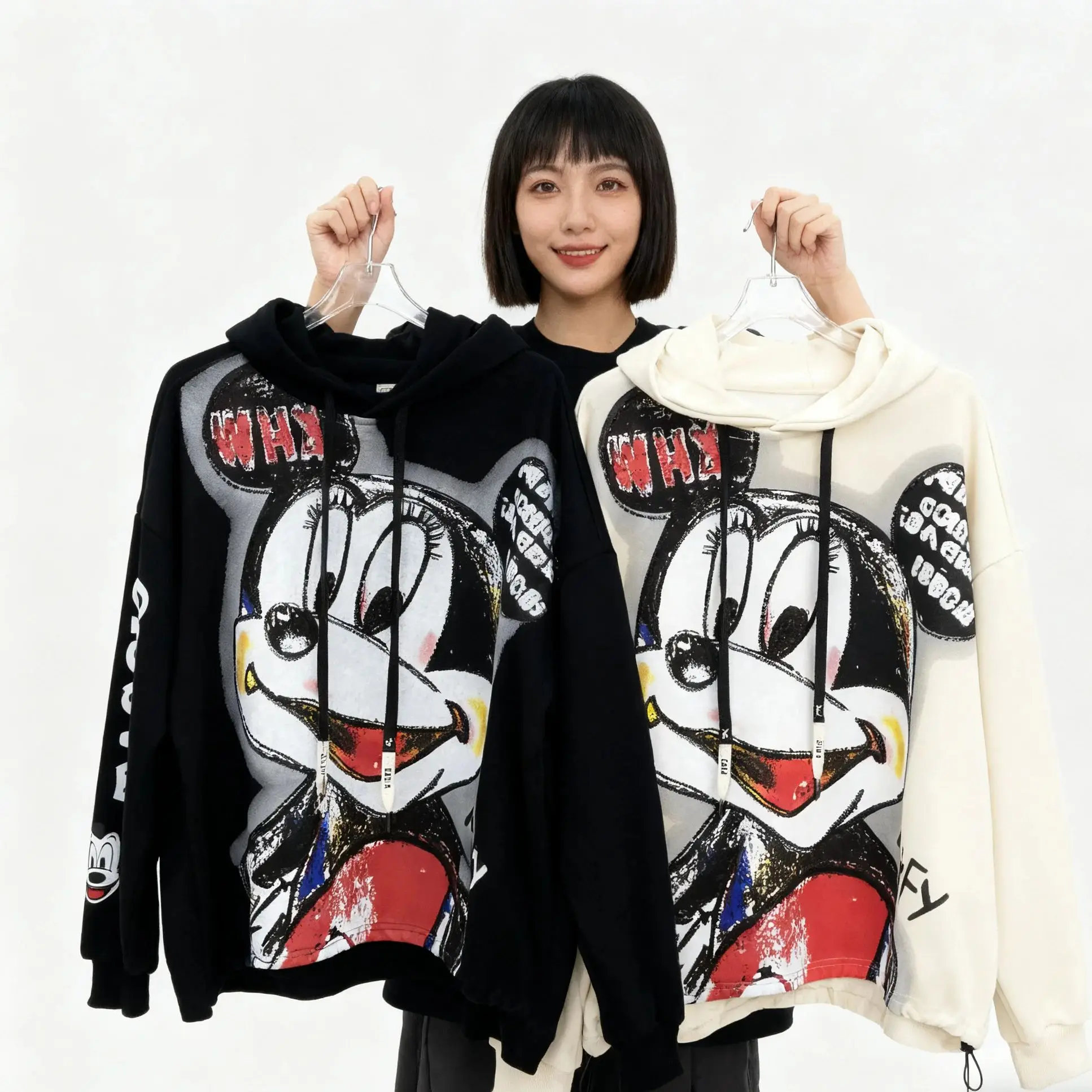 

Trendy Cute Mickey Printing Women Sweatshirt New Autumn Fashion Oversize Hooded Pullover Top Long Sleeve Casual Students Hoodies