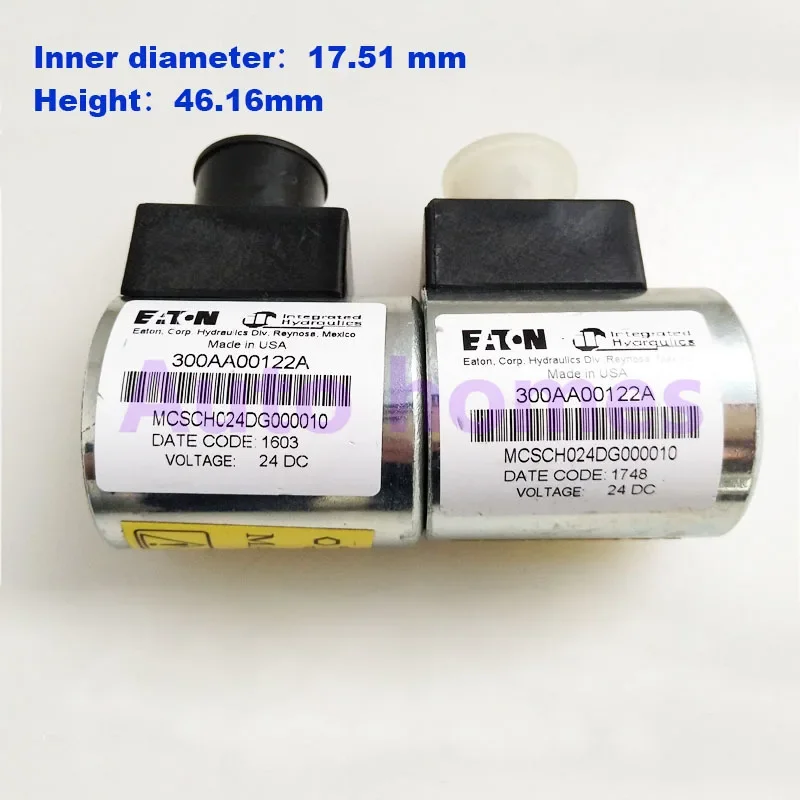 VIKERS Solenoid valve coil 300AA00122A DC 24V Inner diameter 17.51 mm ,Height 46.16mm