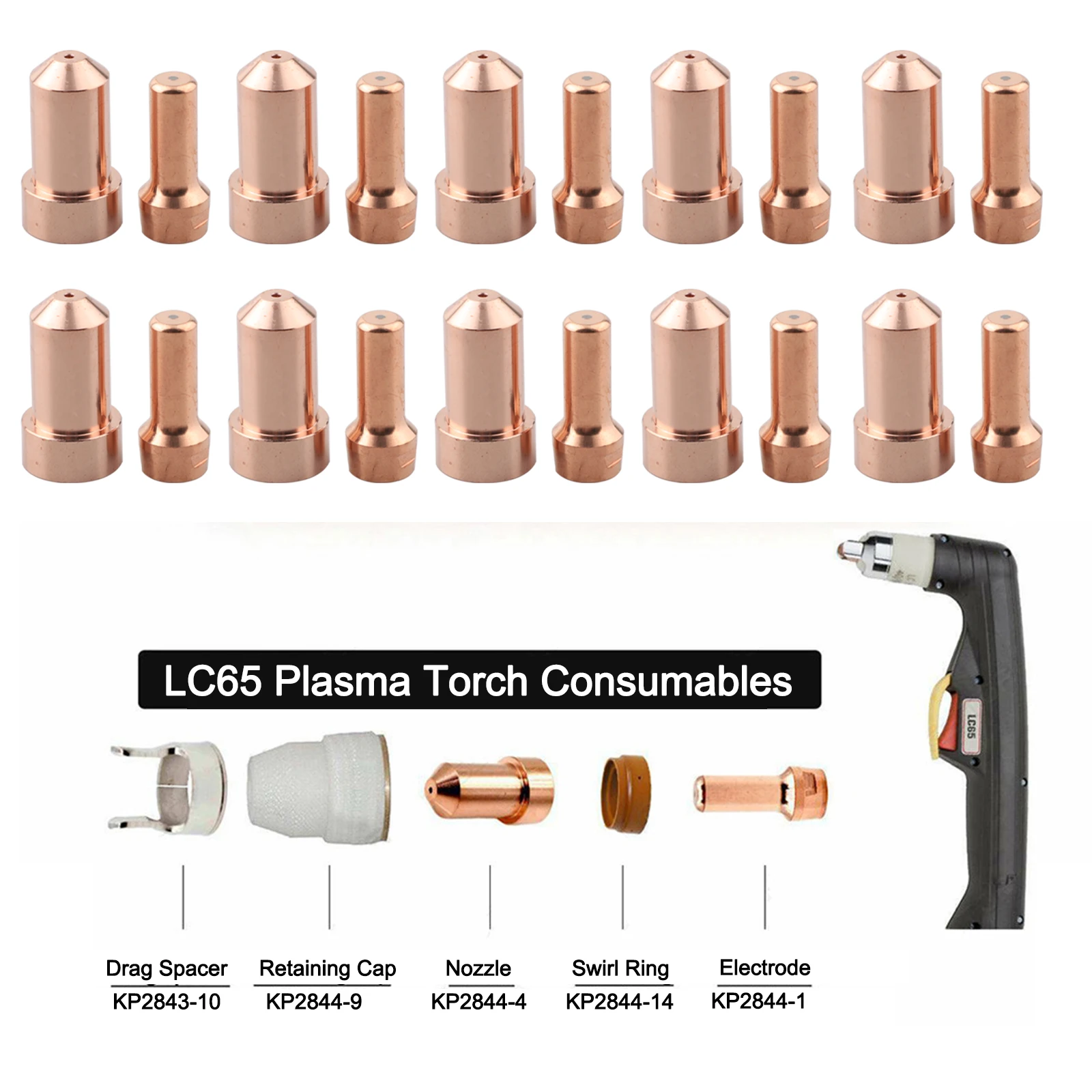 Nozzle Kits Designed for Use with the For Tomahawk Model Featuring a Total of Electrode Tips in a Count of Twenty