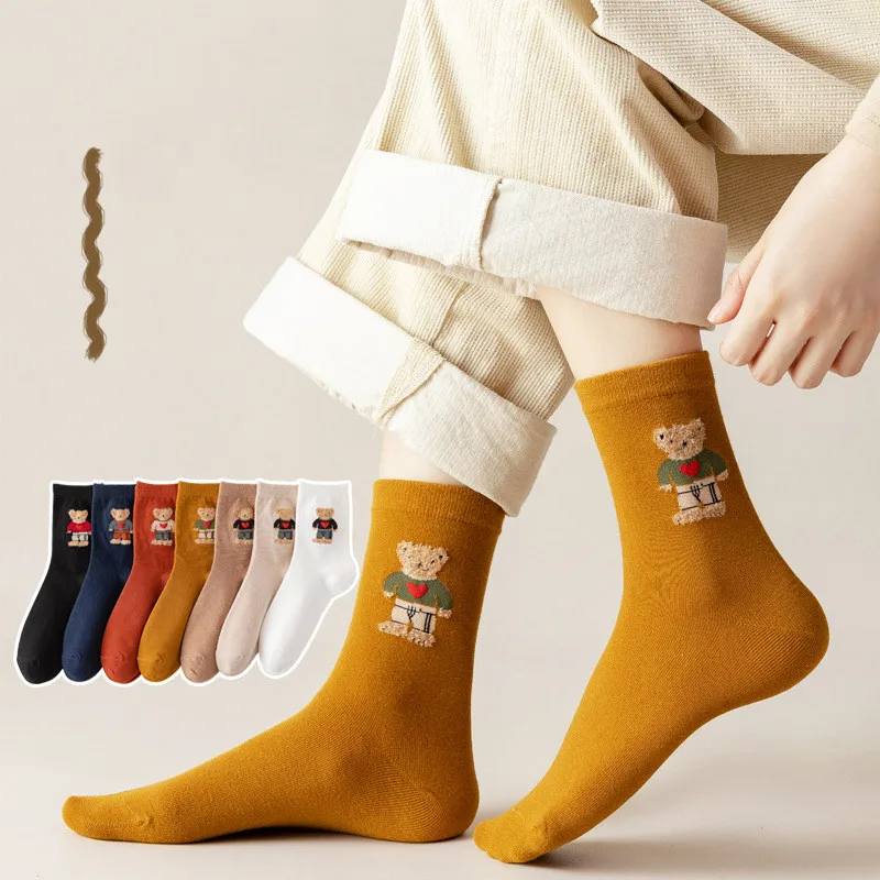 Socks Women Spring Summer Autumn Harajuku Kawaii Cute Socks Cotton Japanese Cute Harajuku Cartoon Bear Socks For Girls Gif Sox