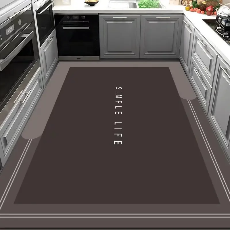 Kitchen Oil-proof and Non-slip Rug PVC Leather Carpets Dirt-resistant Door Mats Simple Balcony Rugs Bathroom Waterproof Carpet