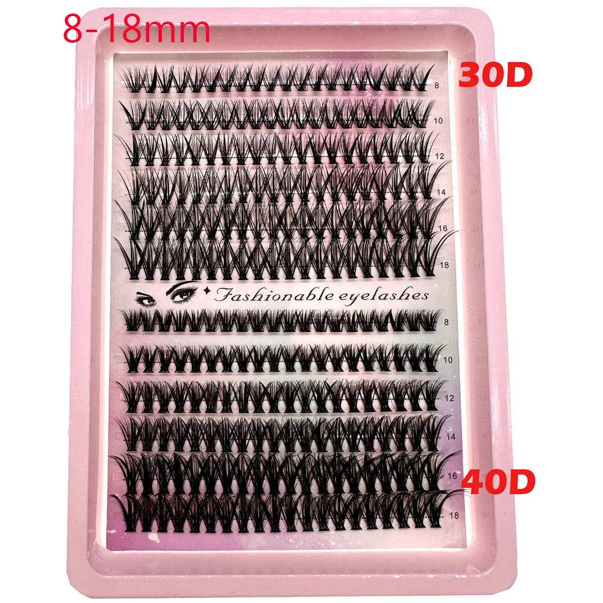 New 240PCS Fluffy Cluster Lashes 30-100D Natural Thick Eyelash Clusters D Curl Individual Lashes DIY Eyelashes Extension Makeup