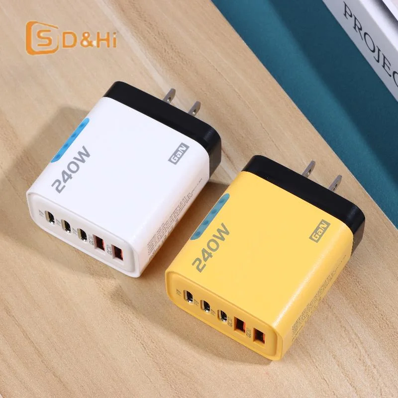 5 In 1 240 W GaN USB C Ladegerät Multi Ports High Speed USB Lade Adapter Schnell Lade Telefon Ladegerät power Adapter EU/Us-stecker