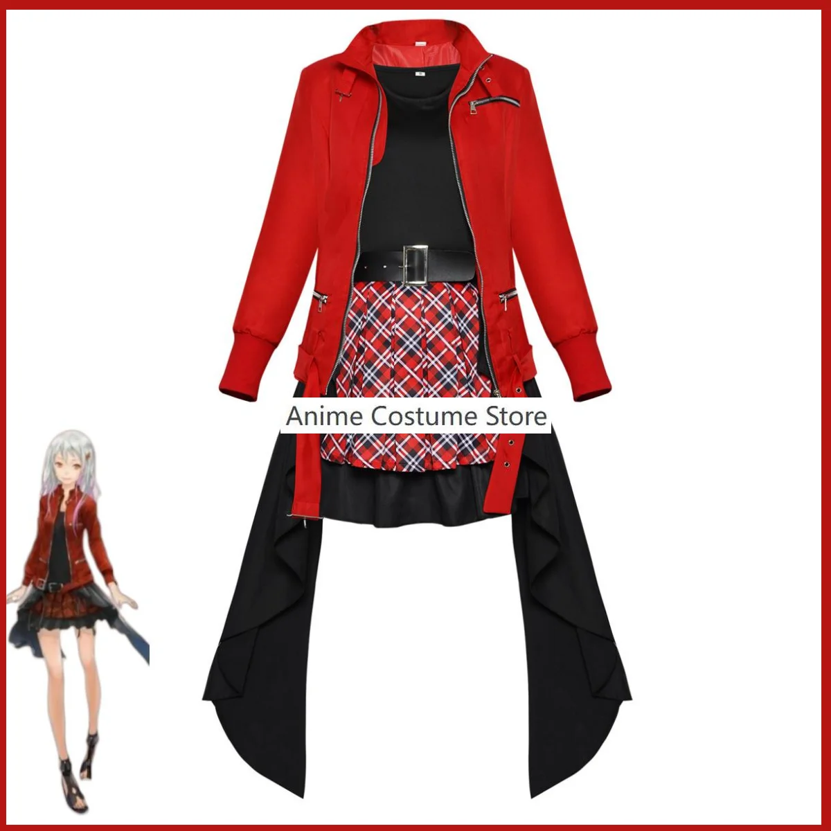 Anime Guilty Crown Yuzuriha Inori Cosplay Costume Red Shorts Coat Skirt Uniform Woman Sexy Kawaii Carnival Halloween Party Suit