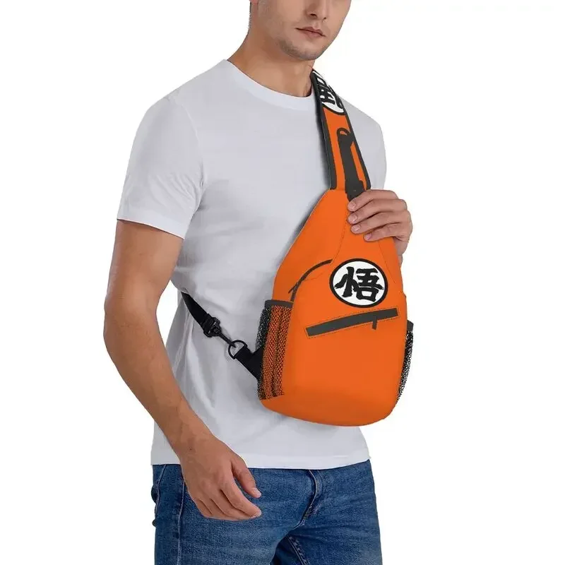 atinfor Cartoon Anime Gokus Logo Crossbody Sling Backpack Men Custom Shoulder Chest Bag for Traveling Daypack